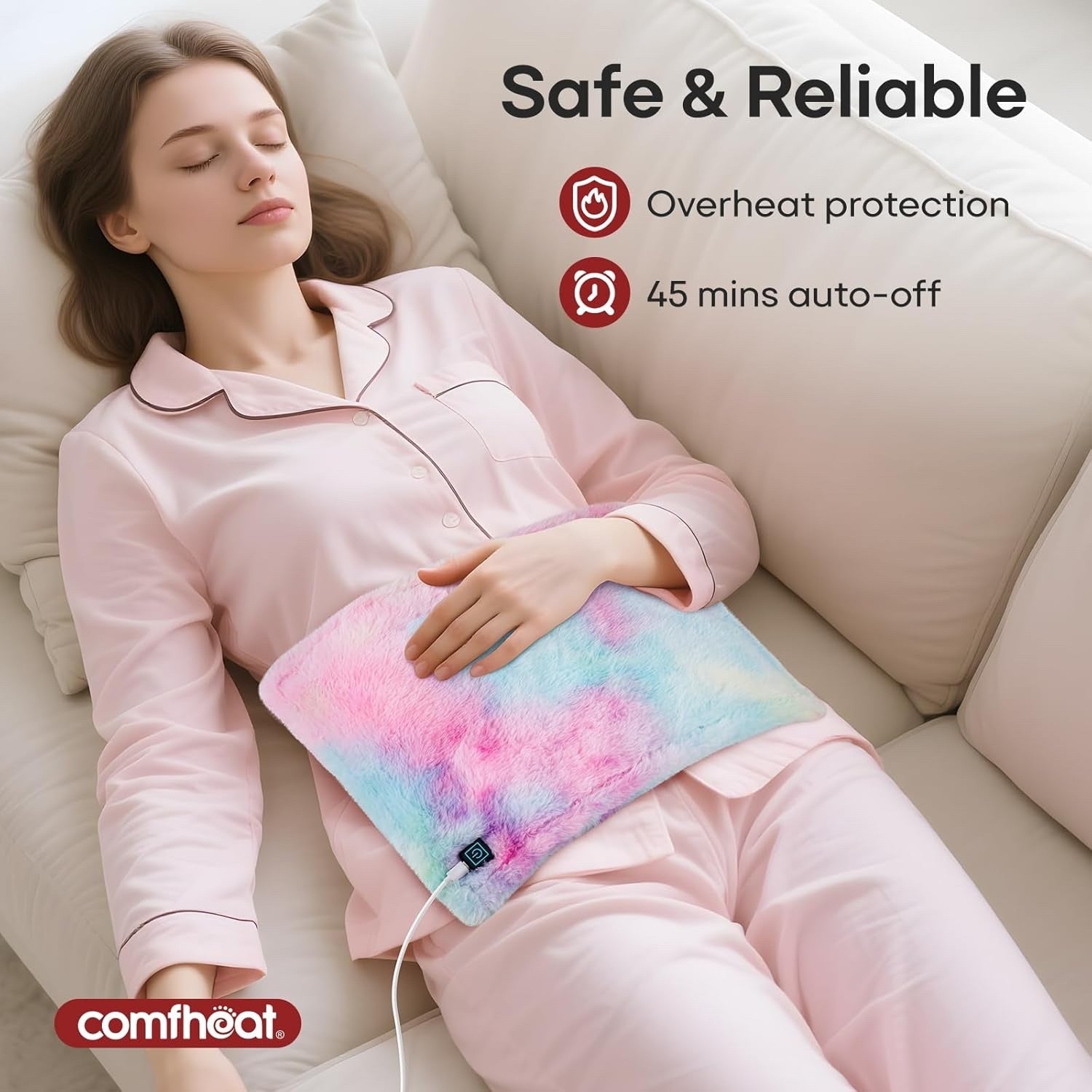 USB Heating Pad 5V Portable Heat Pad 3 Settings Auto Off Travel Camping 16x12