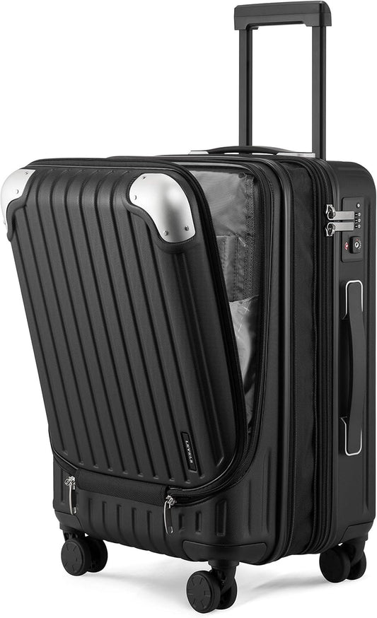 Carry On Suitcase Luggage 20 Inch Expandable Hardside TSA Lock Wheels Black