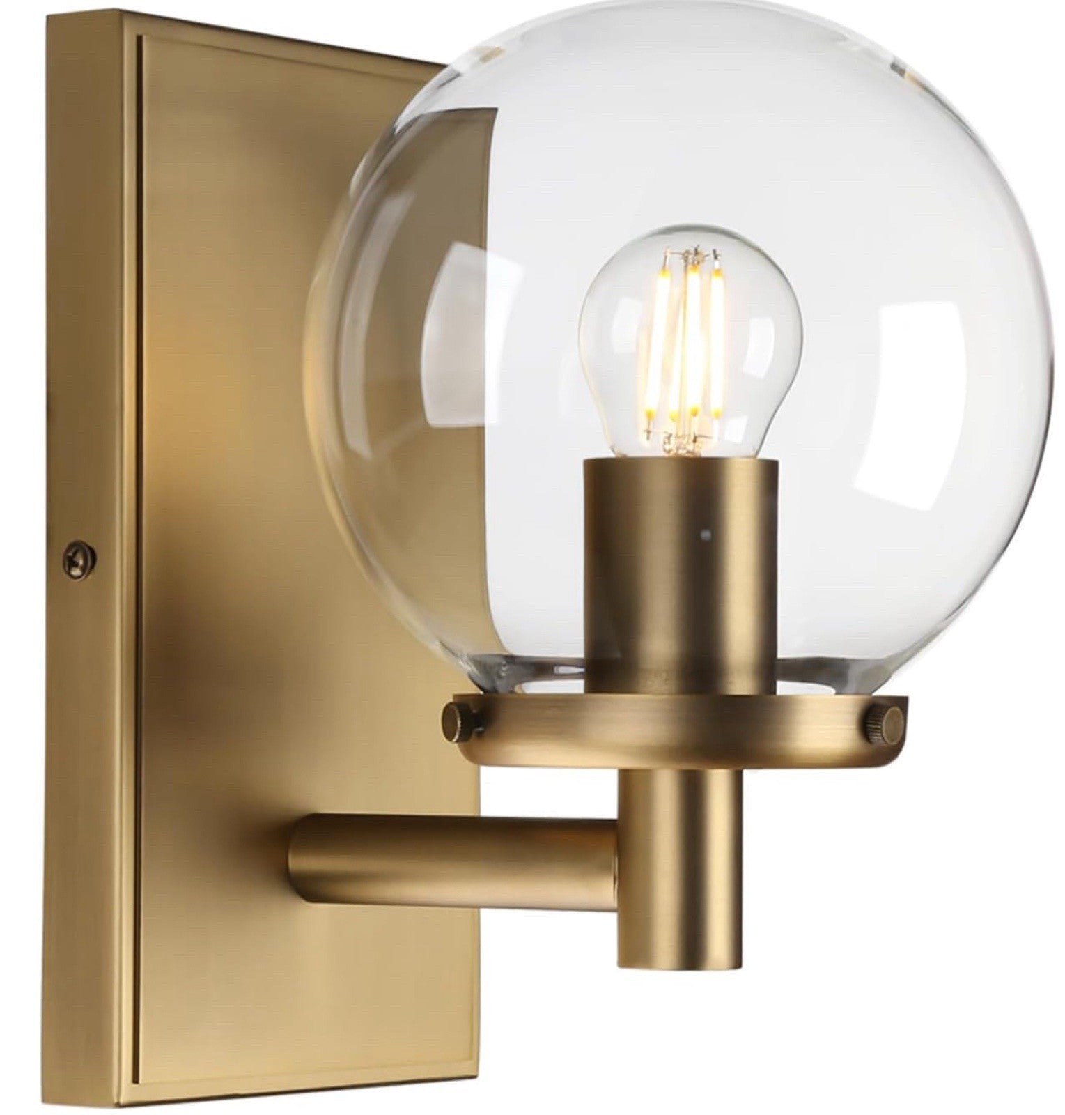 Yosoan Industrial Glass Wall Sconce Lighting Globe Up/Down Wall Light Gold