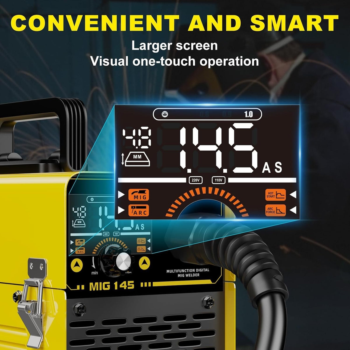 MIG Welder Gasless Welding Machine 145A 3 in 1 Flux Core MMA TIG 240V Portable