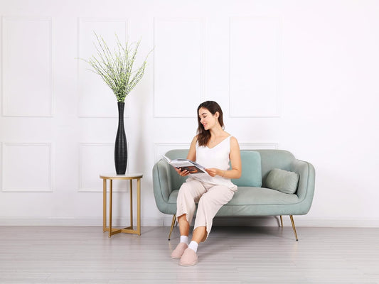 Tall Floor Vase 65cm Black Resin Decorative Vase Living Room Home Decor