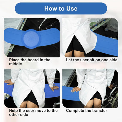 Slide Transfer Board Patient Mobility Aid Wheelchair Bed Toilet Car Assist Seat