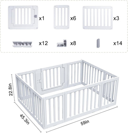 Baby Playpen 150x110x60cm Toddler Safety Activity Centre Indoor Outdoor White