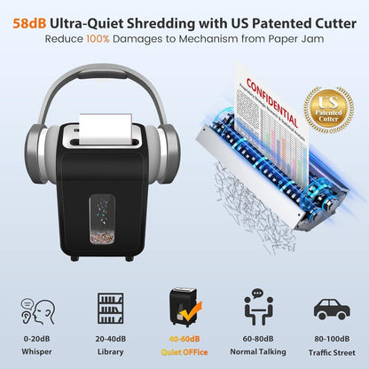 Vidateco Paper Shredder Micro Cut 14-Sheet P4 60 Min Heavy Duty 20L Pull-Out