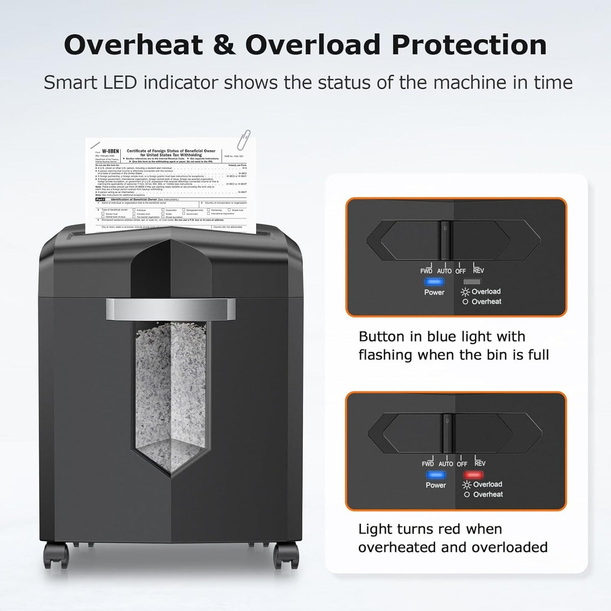 Bonsaii Paper Shredder Micro Cut 12 Sheet 16L 60 Min Heavy Duty P-4 Security