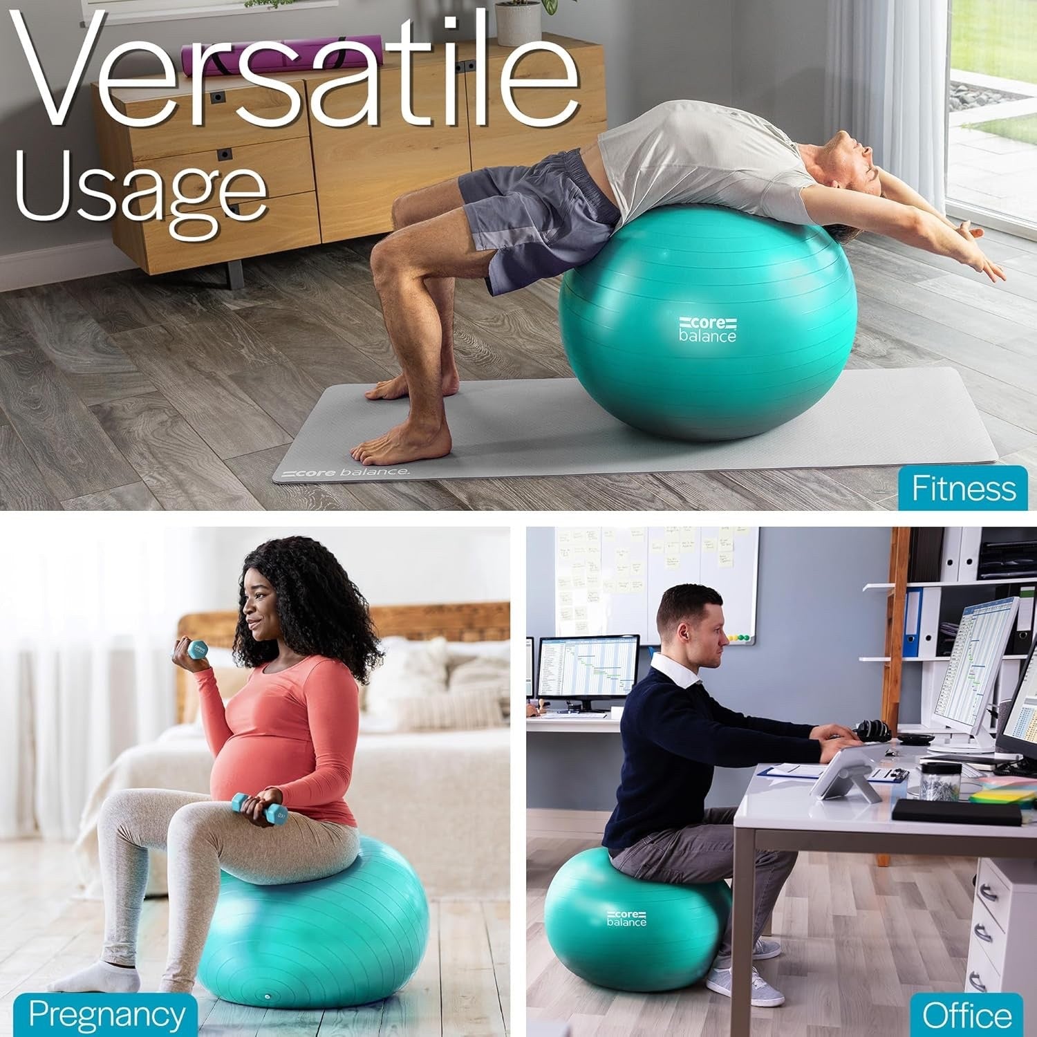 Exercise Yoga Gym Ball Fitness Anti Burst Stability Ball Pump Pregnancy Core