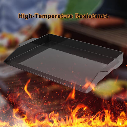 Cast Iron Griddle Plate BBQ Plancha Non Stick 23x16in Gas Grill Hob Raised Sides