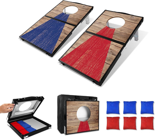 Cornhole Boards Bean Bag Toss Game 2 in 1 Outdoor 8 Bags Carry Bag 60x35cm Set
