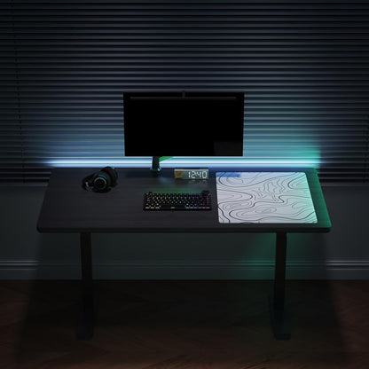 Glass Gaming Mouse Pad Mat 50x40cm White Topographic Non Slip Smooth Surface