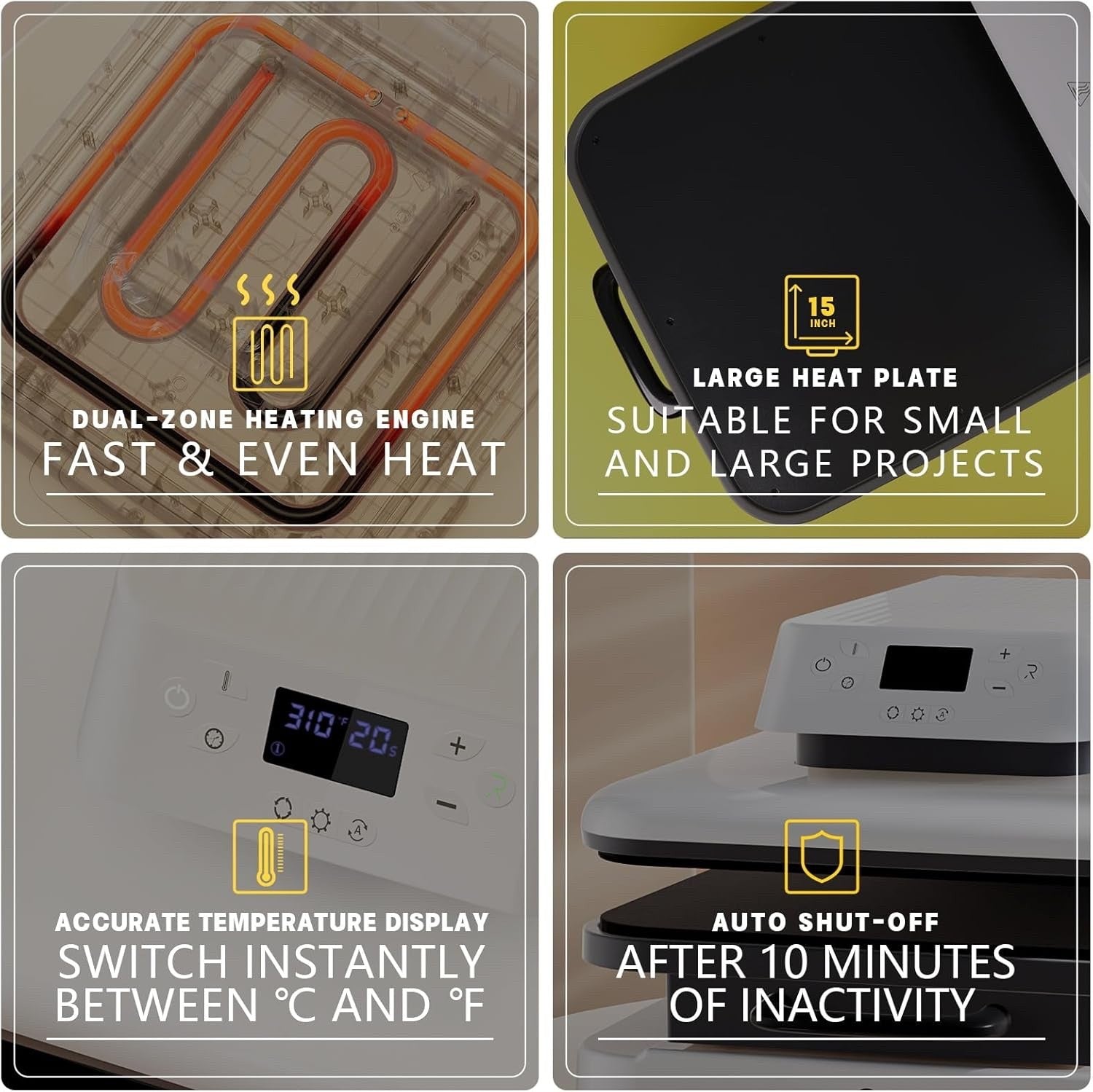 15x15 Auto Heat Press Machine Smart T Shirt Sublimation Vinyl Transfer Pro Kit