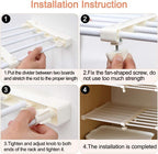 Extendable Closet Shelf Adjustable Wardrobe Storage Rack 73-128cm Organiser