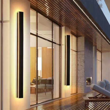 LED Wall Light Outdoor Black 125cm 45W IP65 Waterproof 3000K Warm Aluminium Lamp