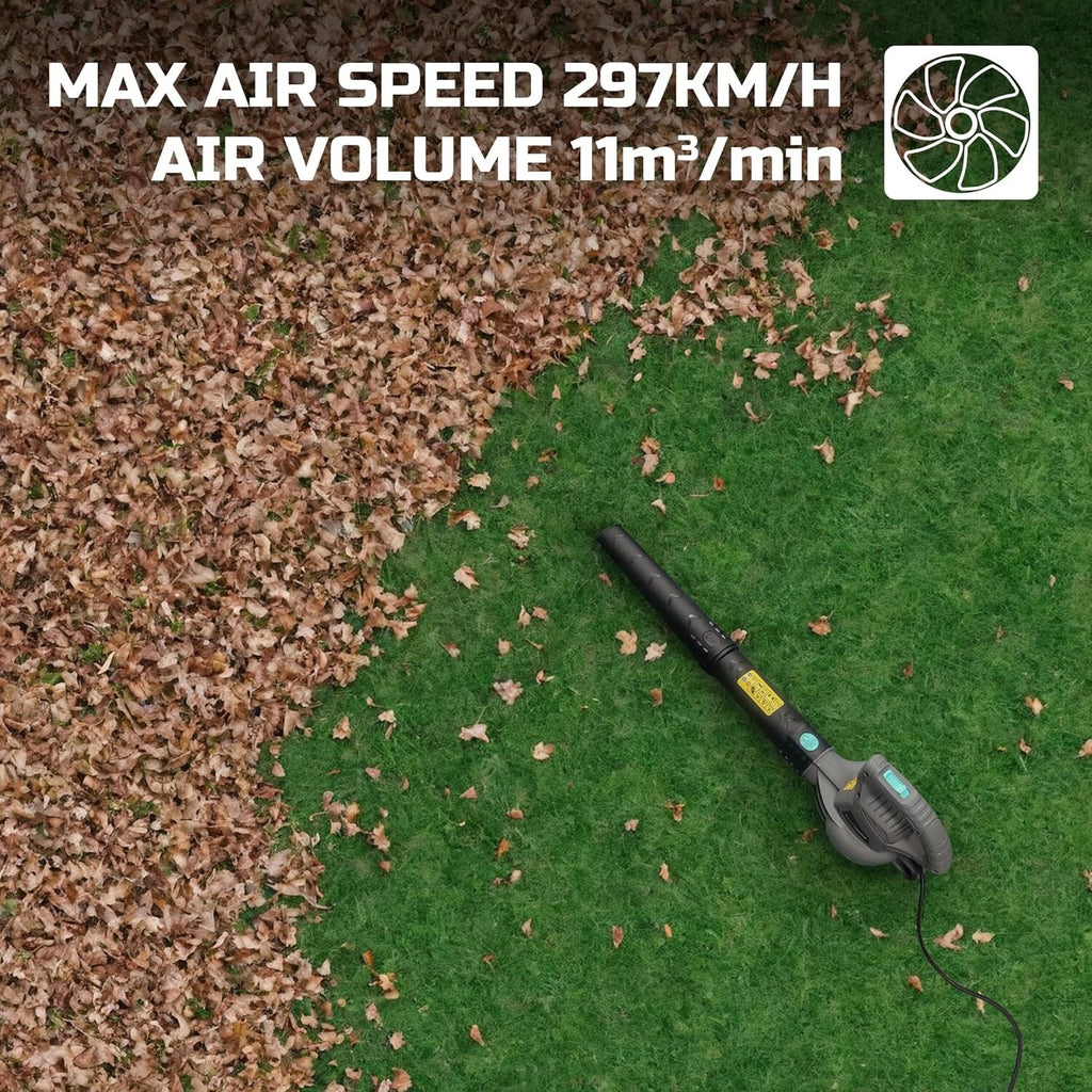 Leaf Blower Set by Bluemars - Powerful 3000W 8m Corded Garden Blower