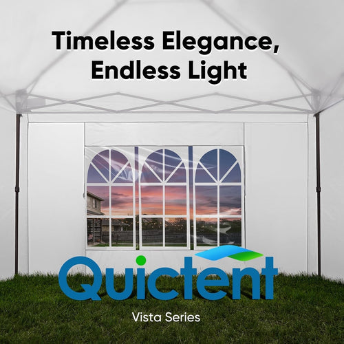 10x10 Pop Up Canopy Tent 3x3m Gazebo Adjustable White w/ Sidewalls Shelter