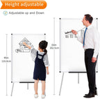 Magnetic Flipchart Easel Whiteboard 90x60cm Dry Wipe Board Stand Office