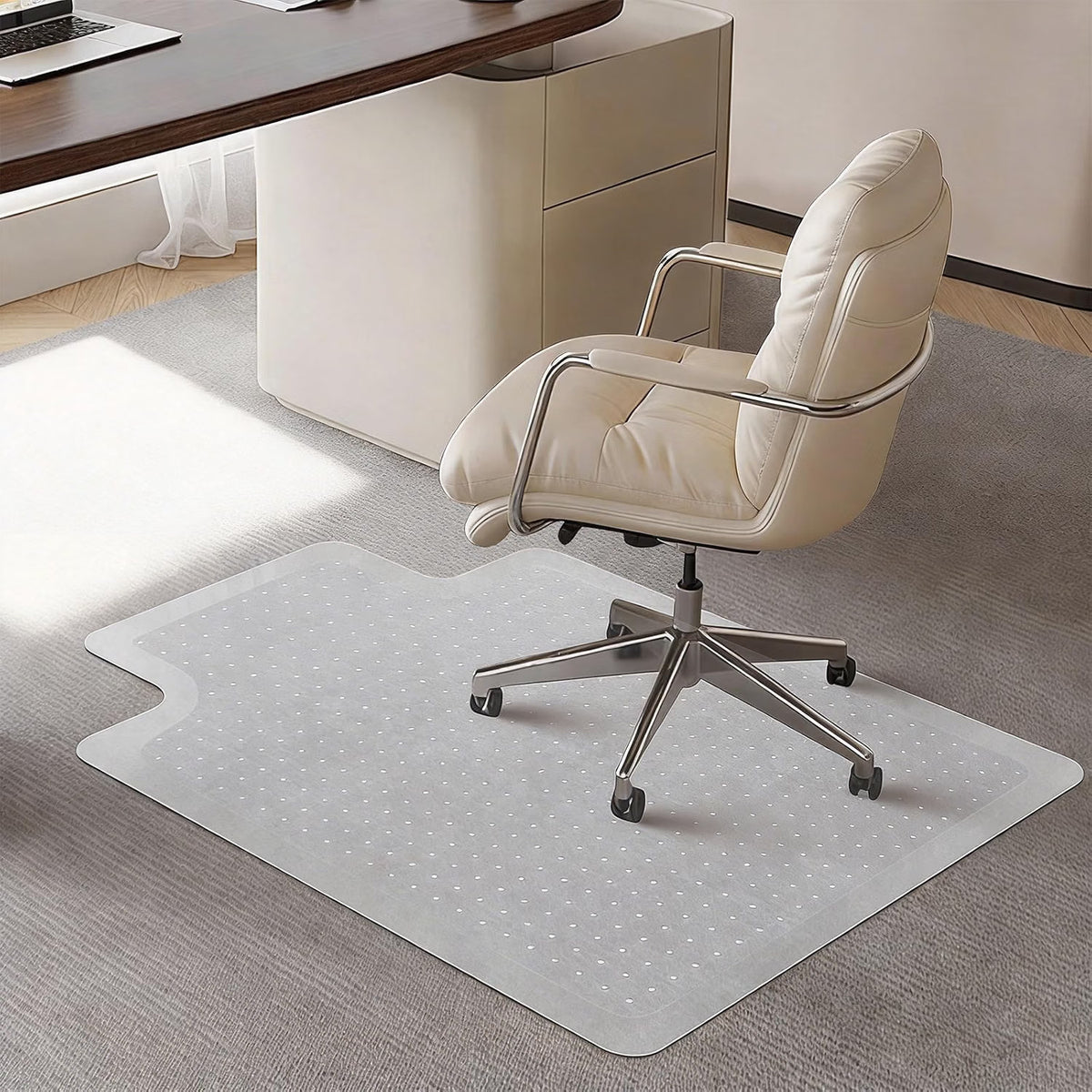 Chair Mat Carpet Floor 120x90cm with Lip PVC Clear Anti Slip Office Protector