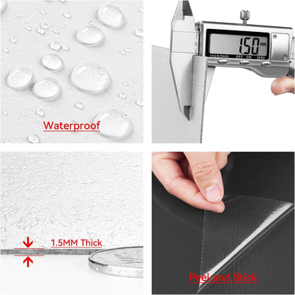 White Peel Stick Floor Tiles 30x30 Waterproof Vinyl Self Adhesive Bathroom 12Pcs