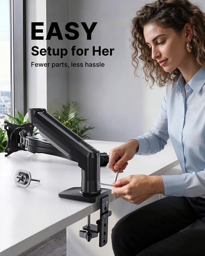 Monitor Stand Arm Desk Mount 13-32in Single Rotatable VESA Gas Spring Black