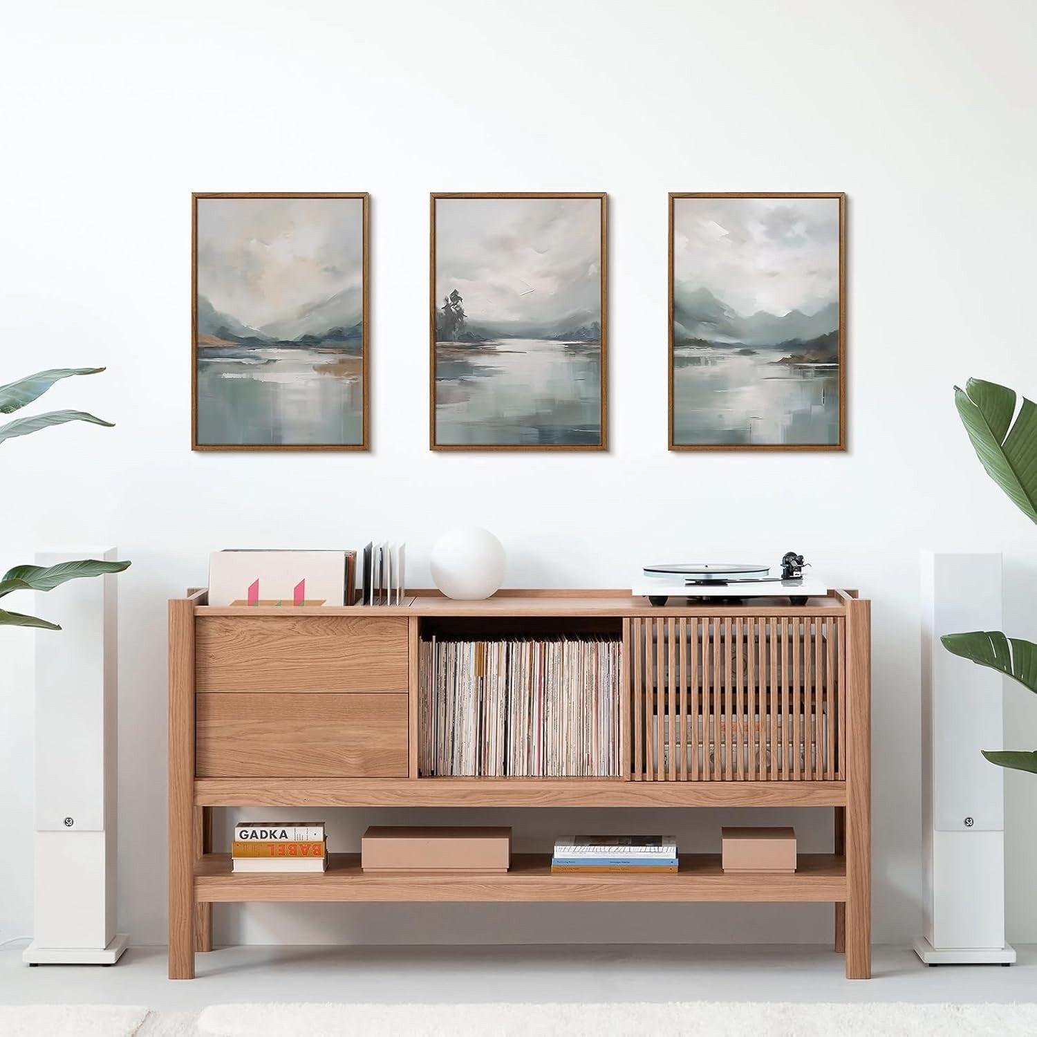 Abstract Mountain Landscape Painting 3 Panel Wall Art 40x60cm Canvas Print Home