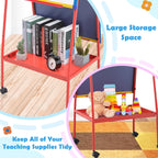 Mobile Whiteboard 90x60cm Double Sided Dry Erase Board Adjustable Stand