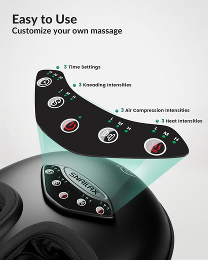 Shiatsu Foot Massager w Heat Deep Kneading Compression Vibration Fits Size 14