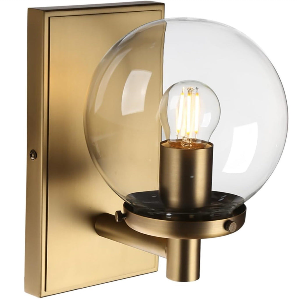 Yosoan Industrial Glass Wall Sconce Lighting Globe Up/Down Wall Light Gold