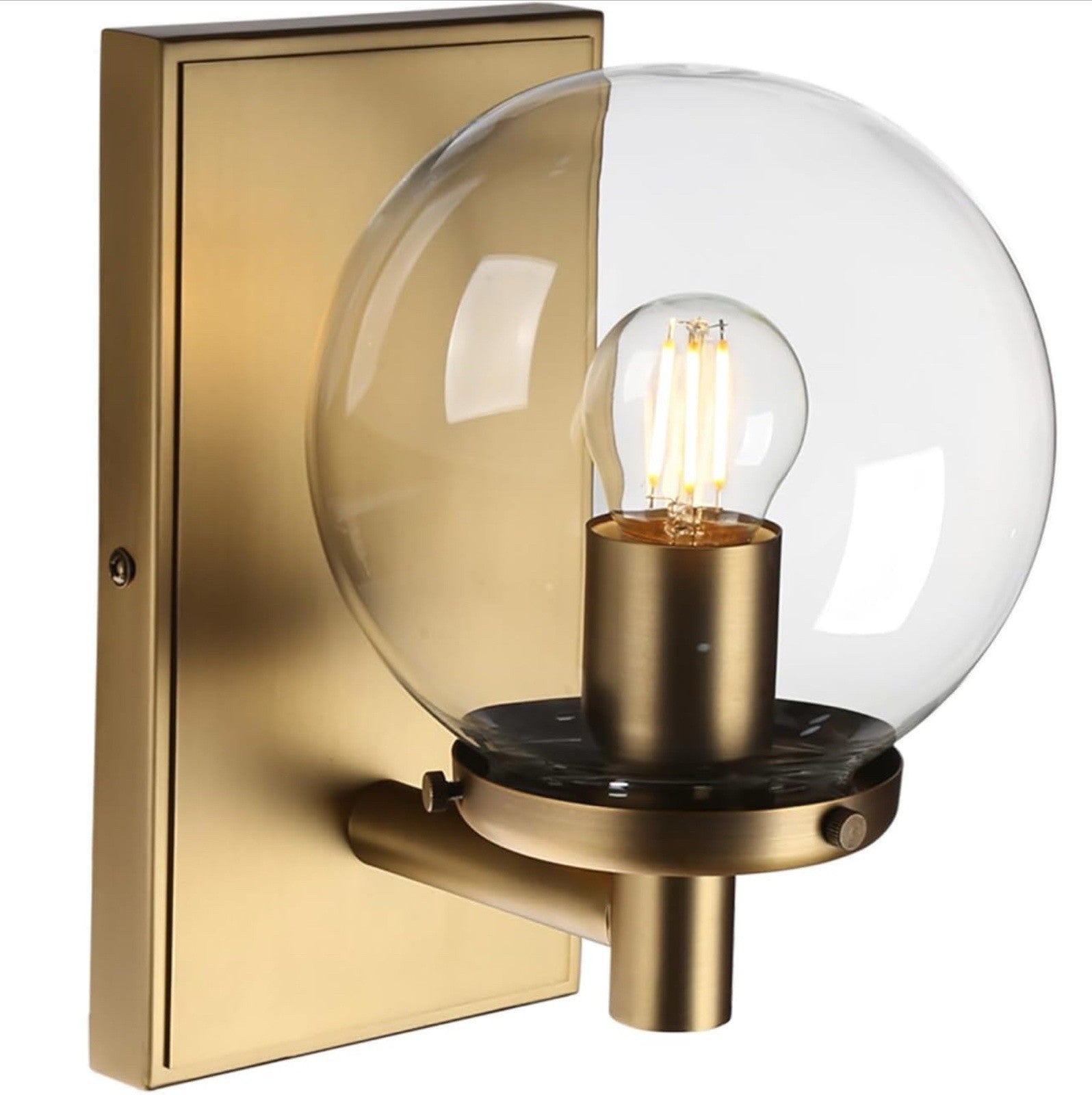 Yosoan Industrial Glass Wall Sconce Lighting Globe Up/Down Wall Light Gold