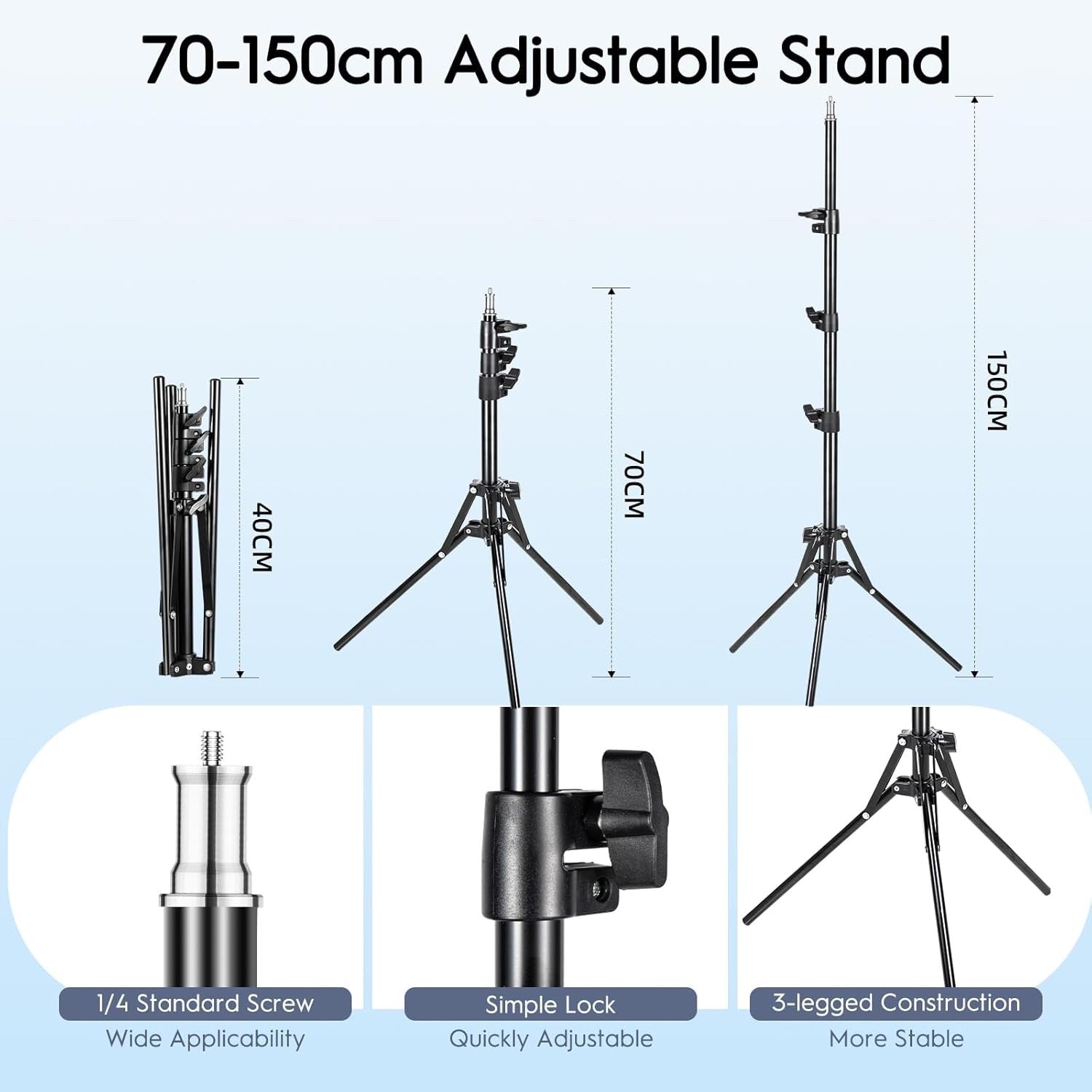 FGen 40x40cm Softbox Lighting Kit 85W Bi-Color LED 300cm Cable Tripod