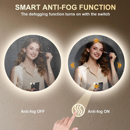 LED Bathroom Mirror Lights 50cm Asymmetric Backlit Anti Fog Dimmable 3 Colours