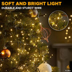 Warm White LED Cluster Christmas Tree Lights Indoor Outdoor w/ Timer String Set