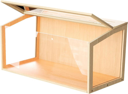Hamster Cage Wooden Large Chewproof 80x40x40cm Acrylic LED Gerbil Rat Habitat