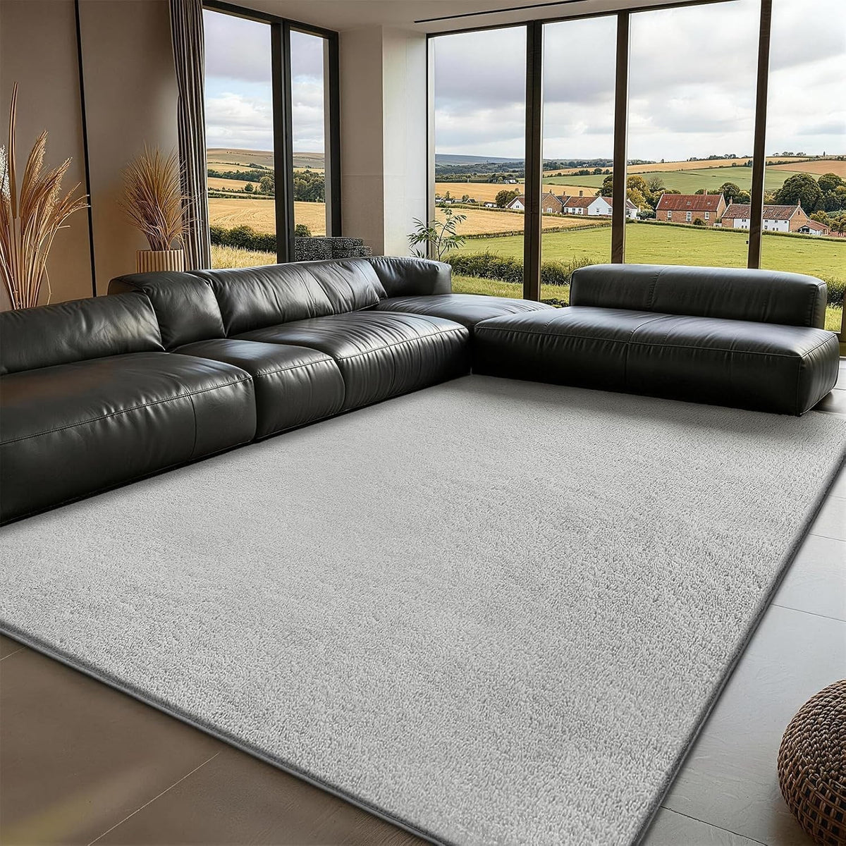Fluffy Shaggy Rug 160x230cm Light Grey Non Slip Washable Soft Living Room Carpet