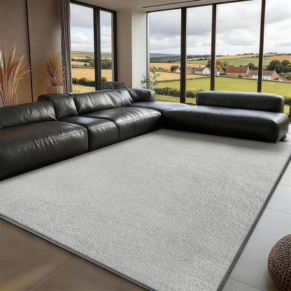 Fluffy Shaggy Rug 160x230cm Light Grey Non Slip Washable Soft Living Room Carpet