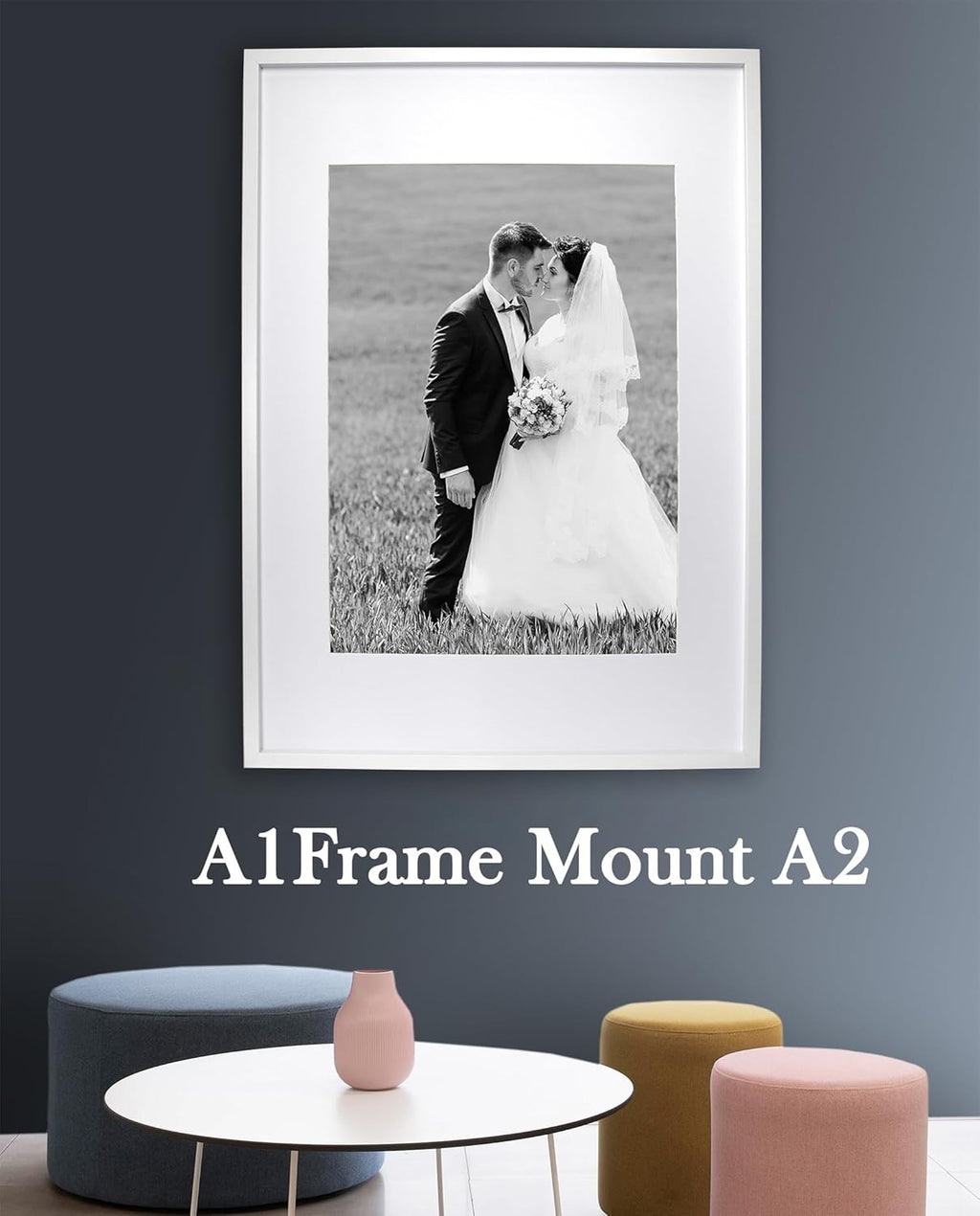 A1 Picture Frame Set of 3 with Mount for A2 Poster Photo Display