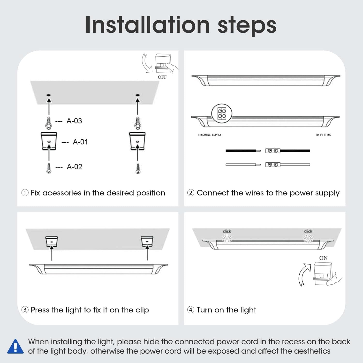 LED Batten Lights 5FT 2 Pack 50W 4500LM 4000K Ceiling Garage Workshop Strip