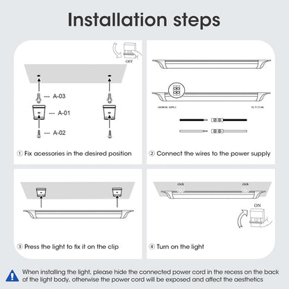 LED Batten Lights 5FT 2 Pack 50W 4500LM 4000K Ceiling Garage Workshop Strip