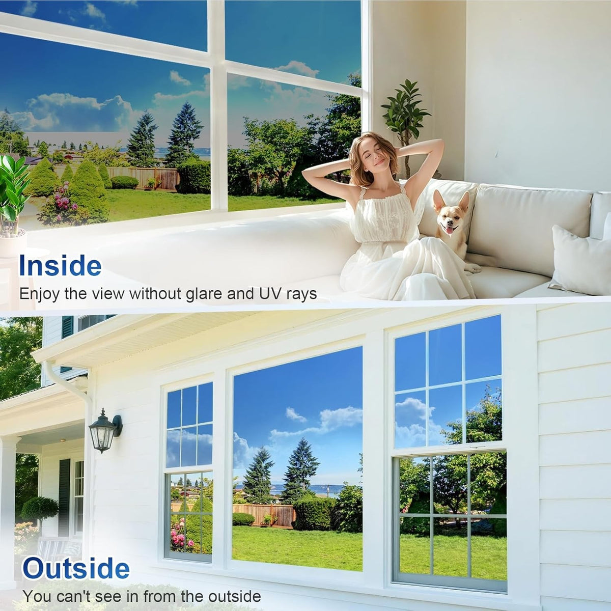 One Way Mirror Film Window Privacy UV Heat Reflective Tint Black 90x1000cm