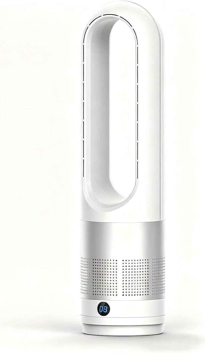 Bladeless Tower Fan 60cm Oscillating 8 Speed Remote LED Display 8H Timer