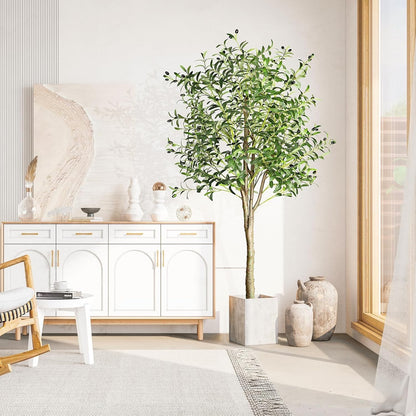 6FT Artificial Olive Tree 180cm Faux Plant Indoor Decor Realistic Leaves Pot