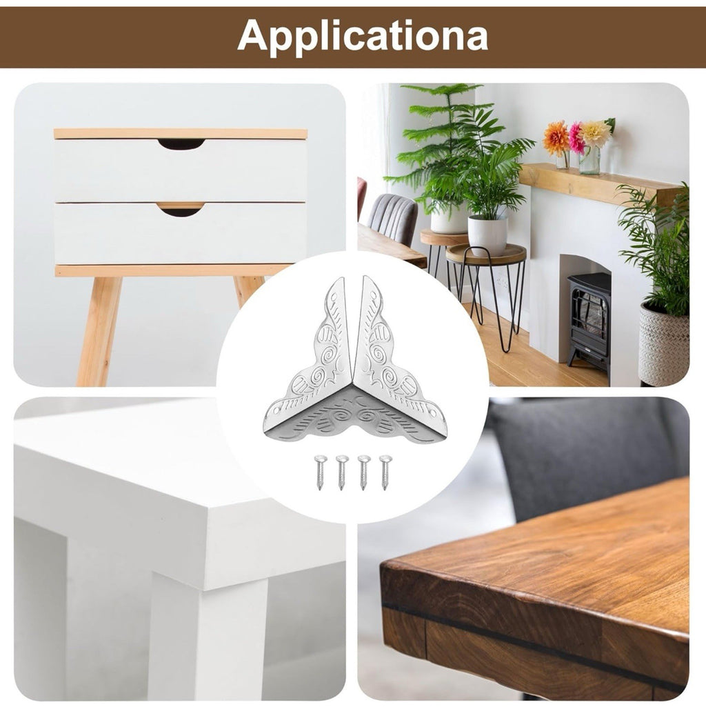 sourcing map 48 Pcs Metal Box Corner Protectors 1"x1" Corner Protectors