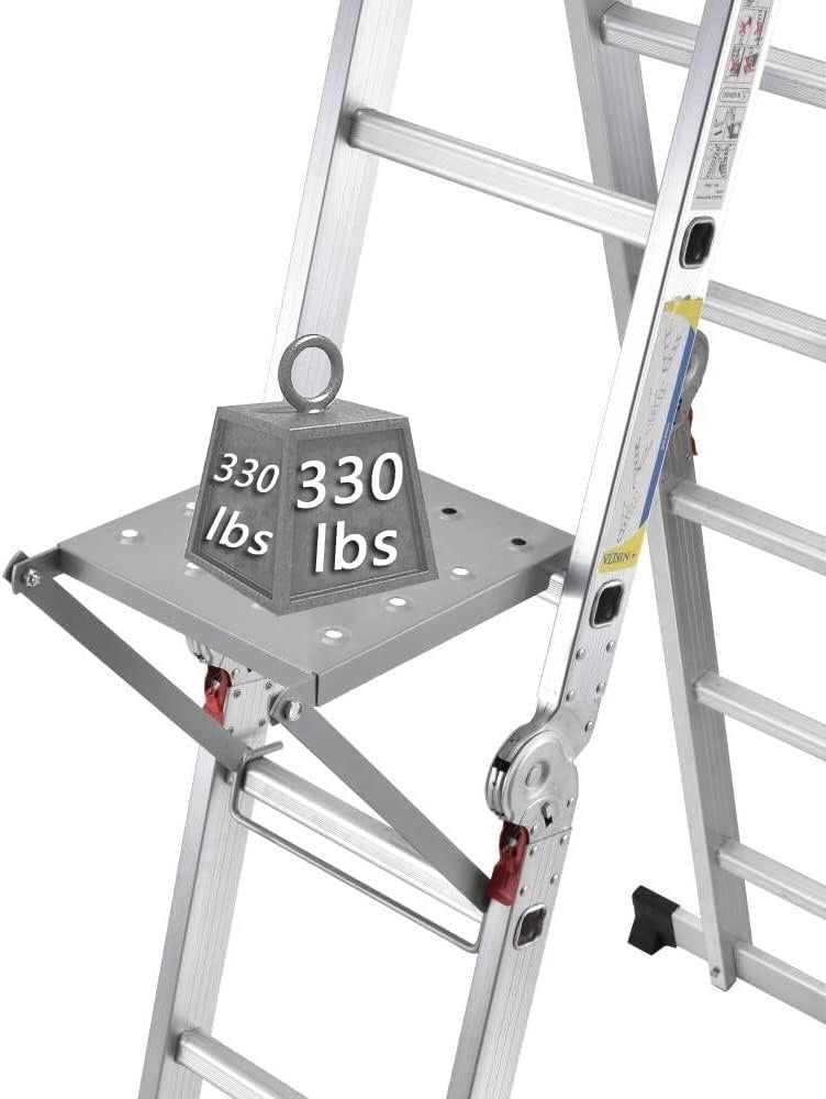 Extension Ladder Work Platform Tool Stand Anti Slip 330lb Capacity Foldable
