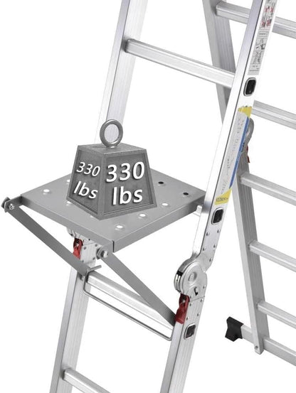 Extension Ladder Work Platform Tool Stand Anti Slip 330lb Capacity Foldable