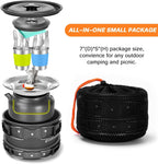 16pc Camping Cookware Set Non-Stick Pots Pans Kettle Stove Outdoor