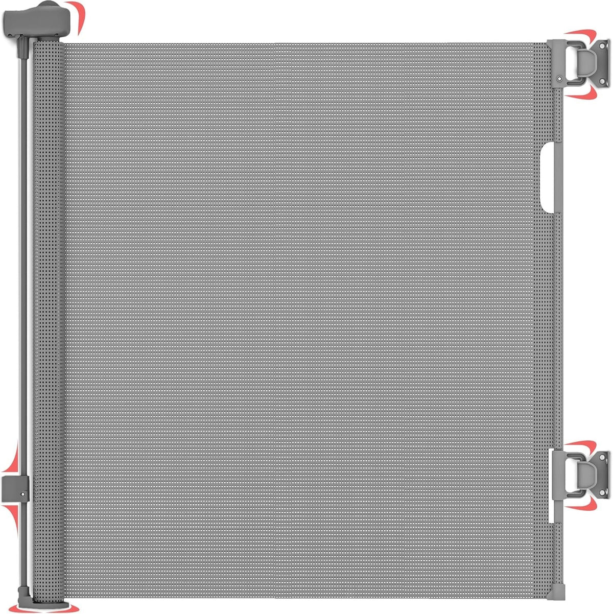 Retractable Baby Gate 140cm Grey Double Lock Stair Pet Dog Child Safety Barrier