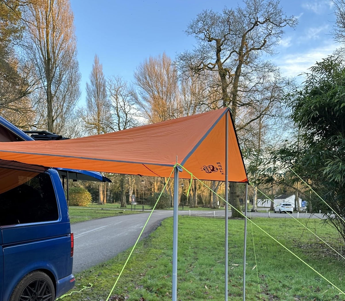 Canopy Awning Sun Shelter Camper Van 240x240cm Orange Motorhome Caravan Van