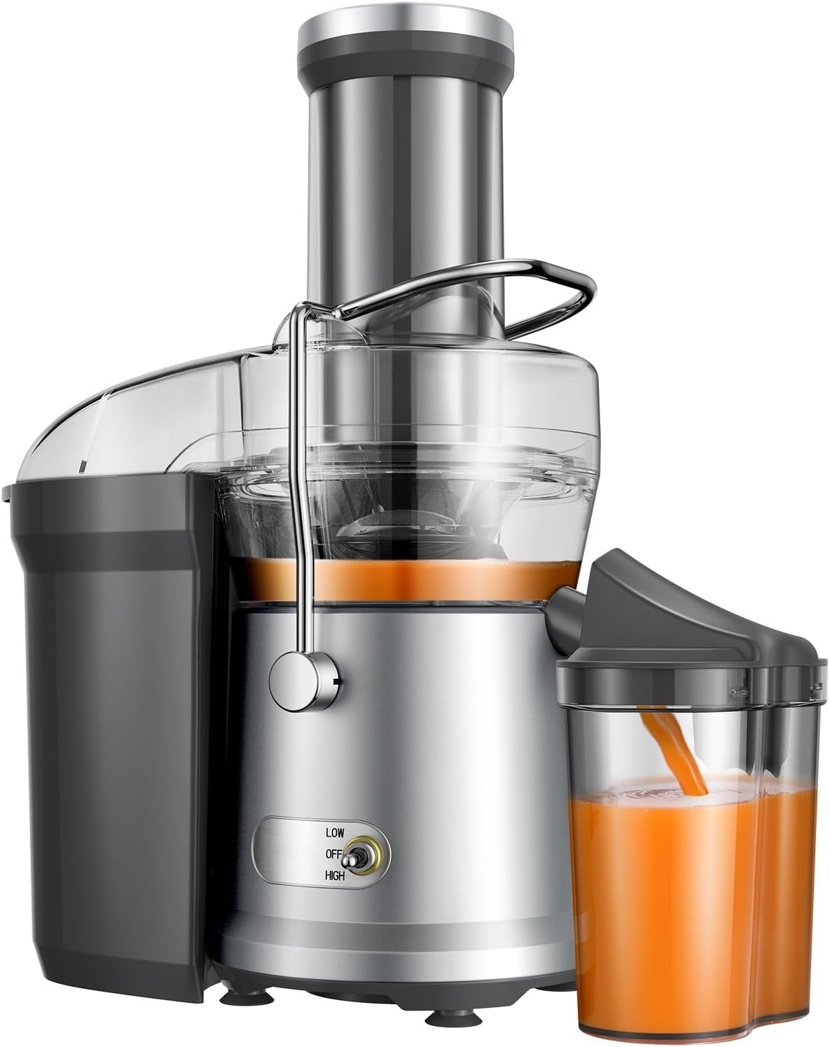Juicer Machine Centrifugal Fruit Vegetable 1200W 2L 3.2in Feed Chute Anti-Drip