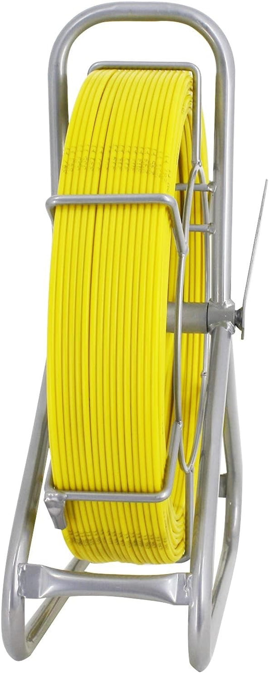 Cable Duct Rodder Fiberglass Fish Tape 350FT 4.5mm Puller Reel Brake Stand Kit