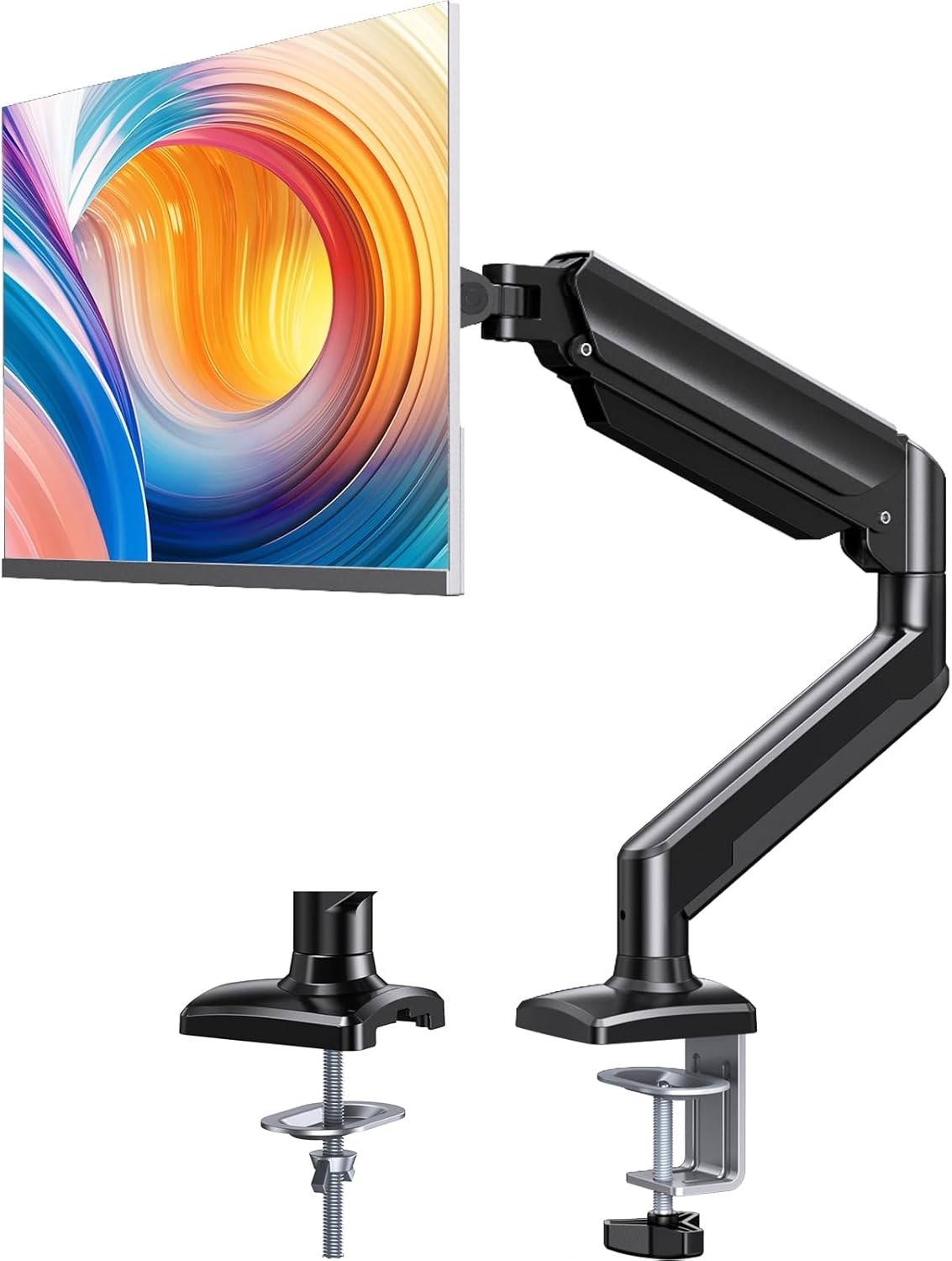 Monitor Arm Desk Mount Ultrawide Single 13-40in Adjustable VESA Black 12kg Heavy