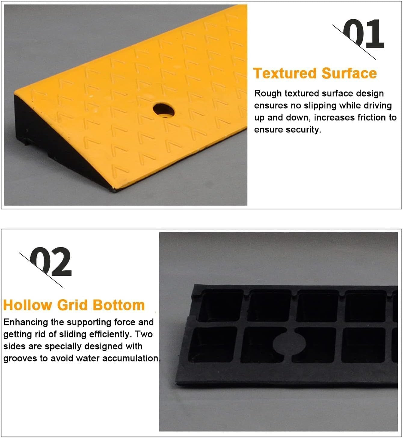 Heavy Duty Rubber Kerb Ramps 2in Rise Non Slip Driveway Wheelchair Access