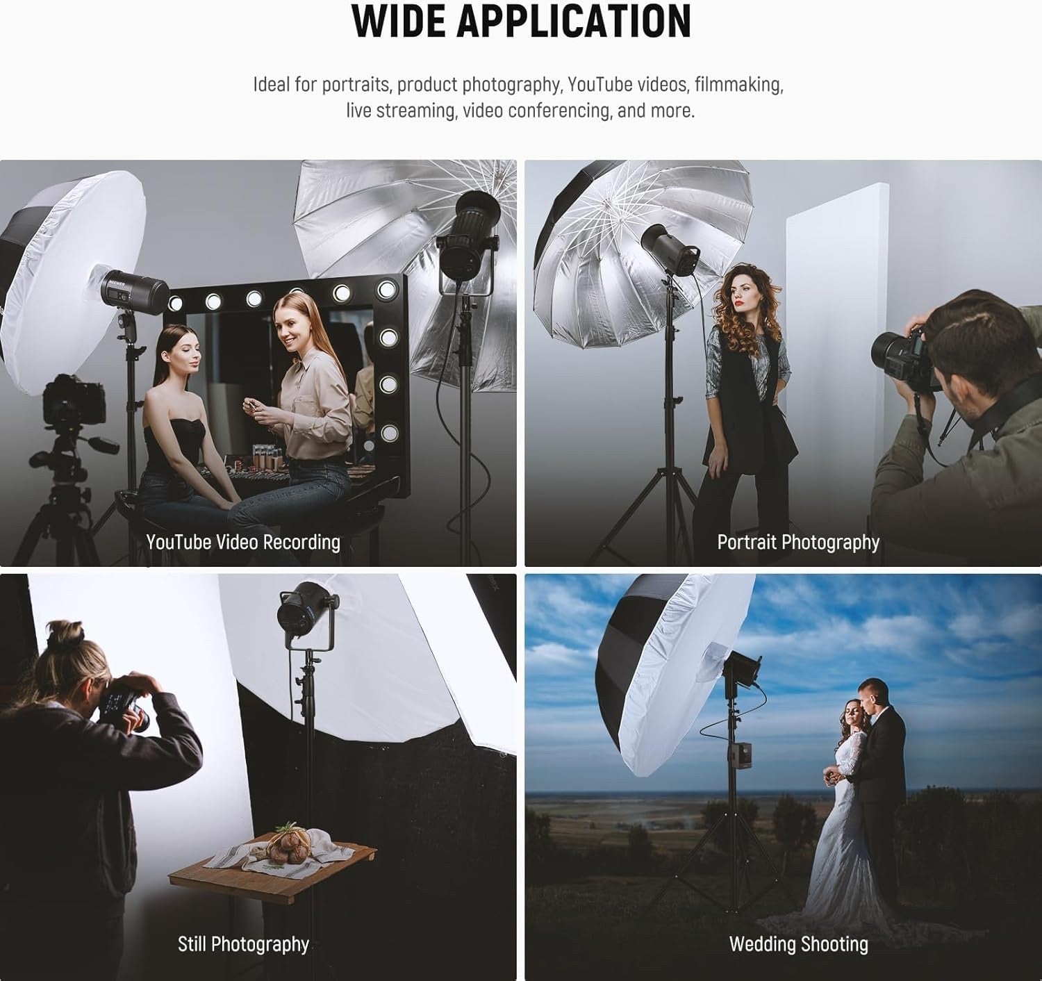 180cm Parabolic Reflective Umbrella Photography Soft Lighting with Diffuser Cove